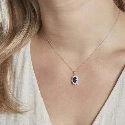 Histoire D'Or Pendentif Vladimir Or Blanc Saphir Et Diamant -Colliers Fantaisie Soldes B3PFBSB018 model1