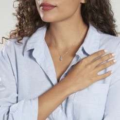 Histoire D'Or Pendentif Prudencia Or Blanc Topaze 9 Histoire D'Or Pendentif Prudencia Or Blanc Topaze -Colliers Fantaisie Soldes B3PFBTB004 model1