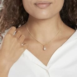 Histoire D'Or Pendentif Rose Or Jaune Perle De Culture -Colliers Fantaisie Soldes B3PFJUS002 model1