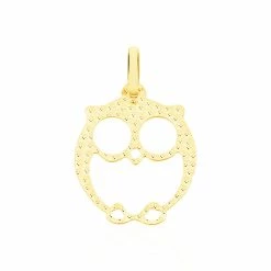 Histoire D'Or Pendentif Ilies Hibou Or Jaune
