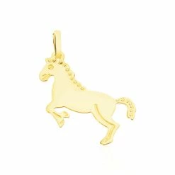 Histoire D'Or Pendentif Egide Cheval Or Jaune