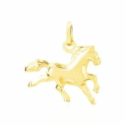 Histoire D'Or Pendentif Egide Cheval Or Jaune