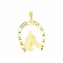Histoire D'Or Pendentif Egide Fer A Cheval Or Jaune