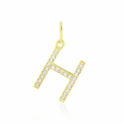 Histoire D'Or Pendentif Lettre H Or Jaune Oxyde