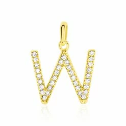 Histoire D'Or Pendentif Lettre W Or Jaune Oxyde