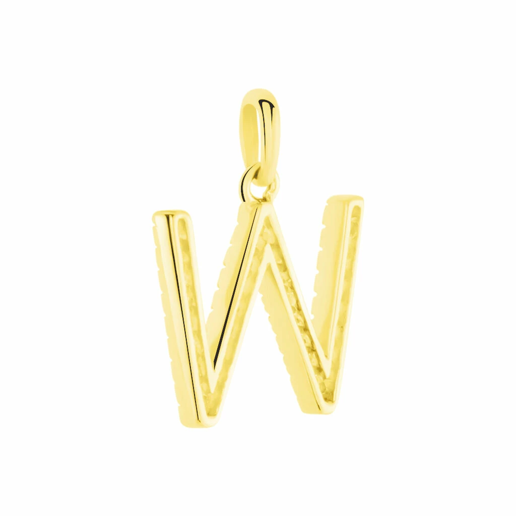 Histoire D'Or Pendentif Lettre W Or Jaune Oxyde 2 Histoire D'Or Pendentif Lettre W Or Jaune Oxyde – Image 2