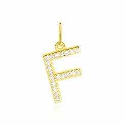 Colliers Fantaisie Soldes 30 Histoire D'Or Pendentif Lettre F Or Jaune Oxyde