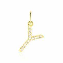 Histoire D'Or Pendentif Lettre Y Or Jaune Oxyde