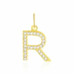 Histoire D'Or Pendentif Lettre R Or Jaune Oxyde