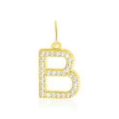 Histoire D'Or Pendentif Lettre B Or Jaune Oxyde
