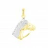 Histoire D'Or Pendentif Egide Cheval Or Bicolore