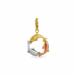 Histoire D'Or Pendentif Haizia Trio Dauphins Or Tricolore 7 Histoire D'Or Pendentif Haizia Trio Dauphins Or Tricolore -Colliers Fantaisie Soldes B3PM3W0002 view2