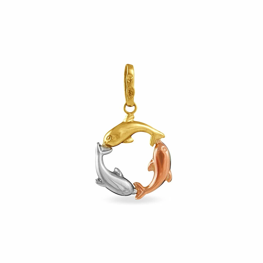 Histoire D'Or Pendentif Haizia Trio Dauphins Or Tricolore 3 Histoire D'Or Pendentif Haizia Trio Dauphins Or Tricolore – Image 3