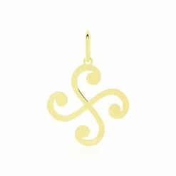 Histoire D'Or Pendentif Cobeia Croix Basque Or Jaune