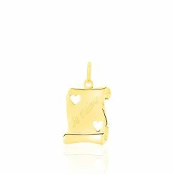 Histoire D'Or Pendentif Sirona Parchemin Message Or Jaune