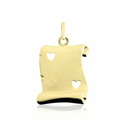 Histoire D'Or Pendentif Sirona Parchemin Message Or Jaune
