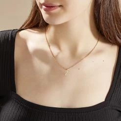 Histoire D'Or Pendentif Ionia Lettre Or Jaune -Colliers Fantaisie Soldes B3PMJW0989 model0