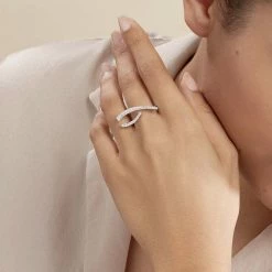 Histoire D'Or Bague Djazira Or Blanc Diamant -Colliers Fantaisie Soldes B7DFBDW34I model1