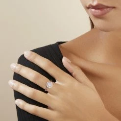 Histoire D'Or Bague Or Blanc Nawra Diamants Synthétiques -Colliers Fantaisie Soldes B7DFBJW164 model1