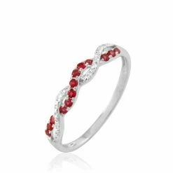 Histoire D'Or Bague Sofia Or Blanc Rubis Et Diamant