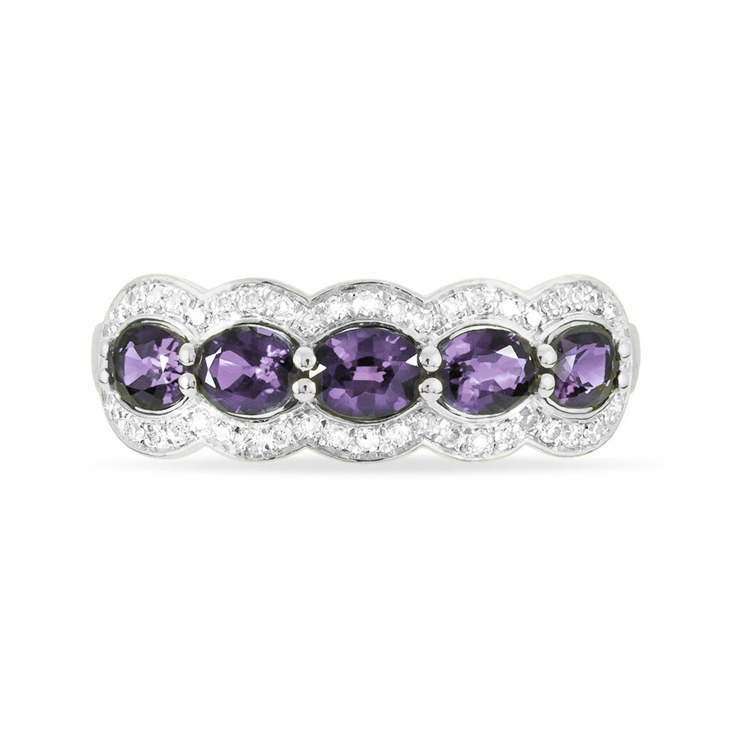 Histoire D'Or Bague Margaux Or Blanc Amethyste Et Diamant 2 Histoire D'Or Bague Margaux Or Blanc Amethyste Et Diamant – Image 2