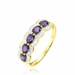 Histoire D'Or Bague Margaux Or Jaune Amethyste Et Diamant