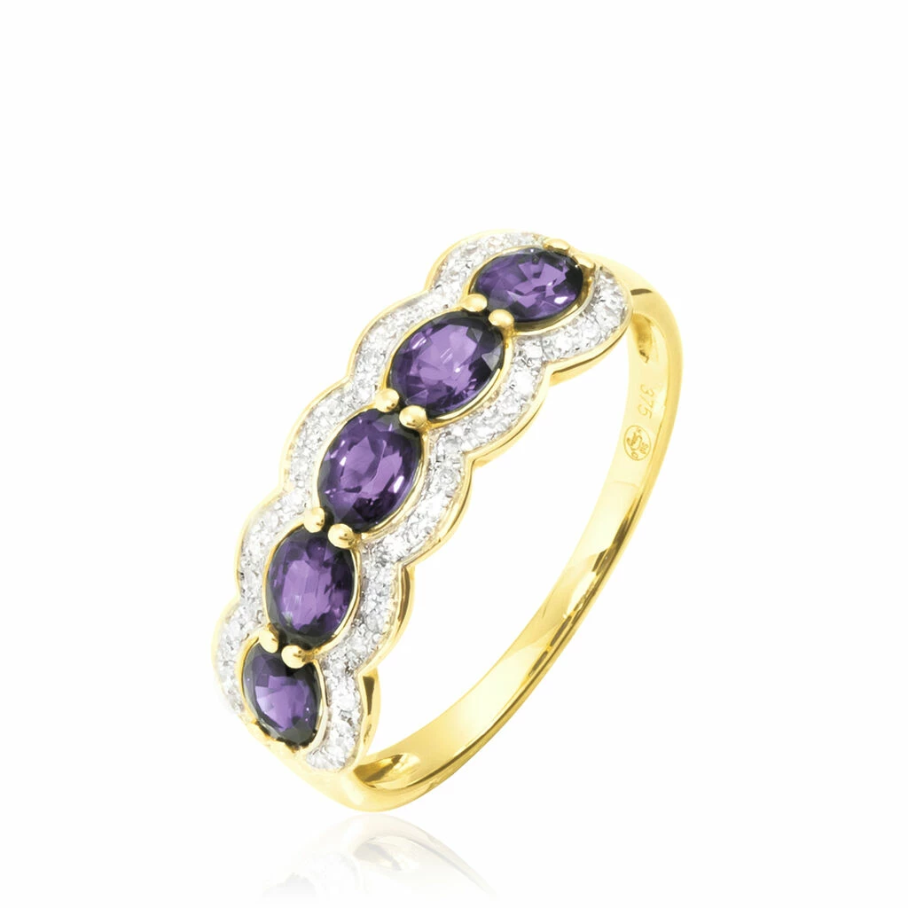 Histoire D'Or Bague Margaux Or Jaune Amethyste Et Diamant 1 Histoire D'Or Bague Margaux Or Jaune Amethyste Et Diamant