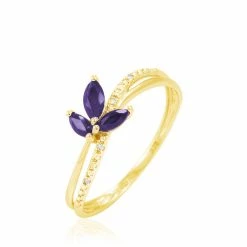Histoire D'Or Bague Maura Or Jaune Amethyste Et Diamant