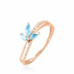 Histoire D'Or Bague Maura Or Rose Topaze Et Diamant