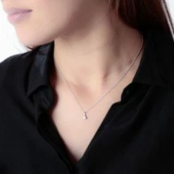 Histoire D'Or Pendentif Meliya Or Blanc Diamant 5 Histoire D'Or Pendentif Meliya Or Blanc Diamant -Colliers Fantaisie Soldes B7PFBDW493 model0