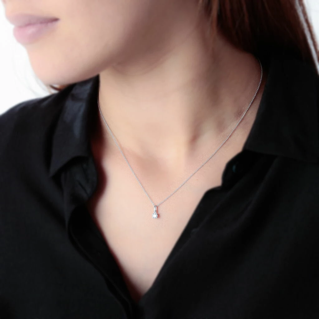 Histoire D'Or Pendentif Meliya Or Blanc Diamant 3 Histoire D'Or Pendentif Meliya Or Blanc Diamant – Image 3