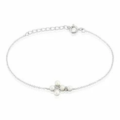 Histoire D'Or Bracelet Argent Blanc Burt Perles De Culture Oxydes De Zirconium