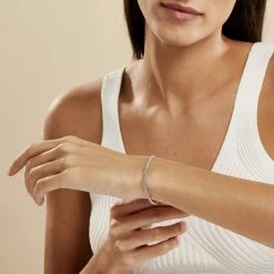 Histoire D'Or Bracelet Abie Torsade Argent Blanc -Colliers Fantaisie Soldes FABFBW006R model0
