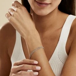 Histoire D'Or Bracelet Abie Torsade Argent Blanc -Colliers Fantaisie Soldes FABFBW006R model1