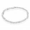 Histoire D'Or Bracelet Jeremi Maille Alternee 1/3 Et Plaquettes Argent Blanc