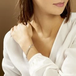 Histoire D'Or Bracelet Jeremi Maille Alternee 1/3 Et Plaquettes Argent Blanc 8 Histoire D'Or Bracelet Jeremi Maille Alternee 1/3 Et Plaquettes Argent Blanc -Colliers Fantaisie Soldes FABFBW00T3 model0