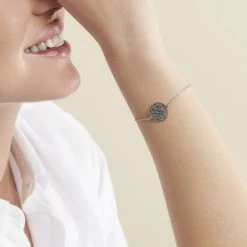 Histoire D'Or Bracelet Krysia Argent Blanc Email Turquoise -Colliers Fantaisie Soldes FABFBW01C5 model0