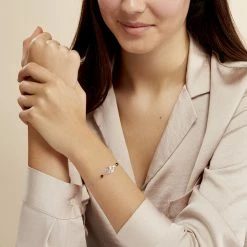 Histoire D'Or Bracelet Oumoul Argent Blanc Pierre De Synthese -Colliers Fantaisie Soldes FABFBXI036 model0