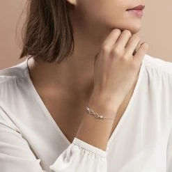 Histoire D'Or Bracelet Aliya Argent Blanc Pierre De Synthese -Colliers Fantaisie Soldes FABFBXW145 model0