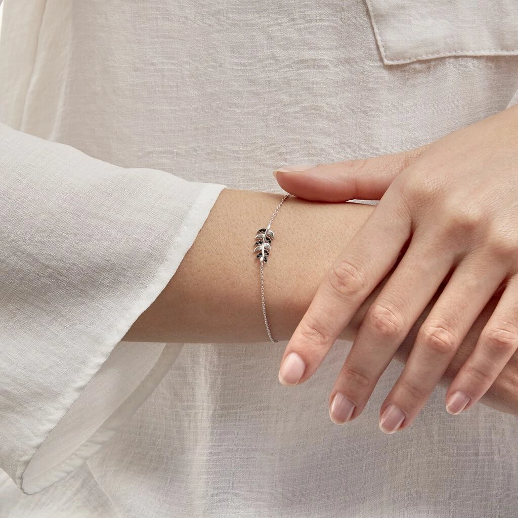 Histoire D'Or Bracelet Jade Argent Blanc Oxyde De Zirconium 3 Histoire D'Or Bracelet Jade Argent Blanc Oxyde De Zirconium – Image 3