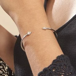 Histoire D'Or Bracelet Jonc Danae Argent Blanc Oxyde De Zirconium -Colliers Fantaisie Soldes FABFBZW04R model1