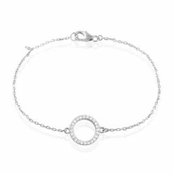 Histoire D'Or Bracelet Black Jack Argent Blanc Oxyde De Zirconium