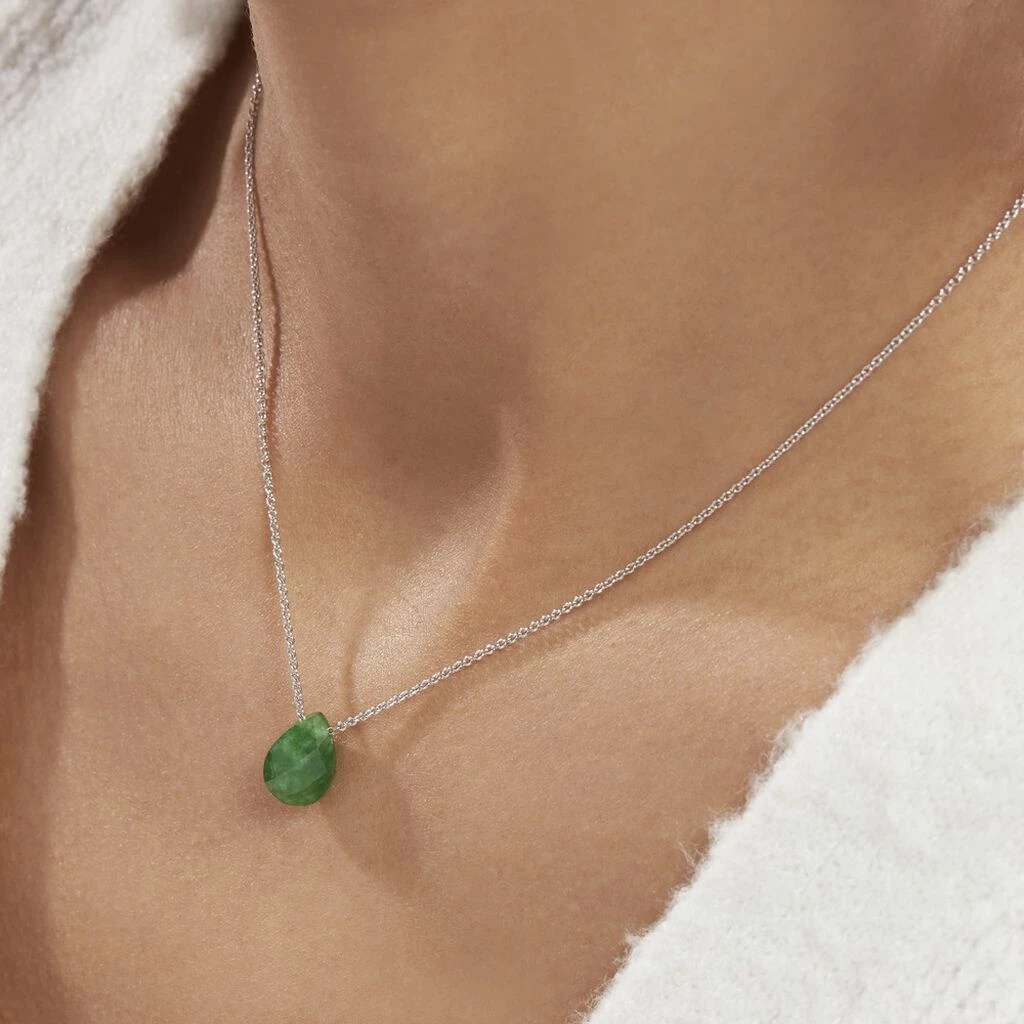 Histoire D'Or Collier Alvena Argent Blanc Rhodié Malachite Vert 4 Histoire D'Or Collier Alvena Argent Blanc Rhodié Malachite Vert – Image 4