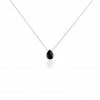 Histoire D'Or Collier Alvena Argent Blanc Rhodié Agate Noir