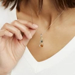 Histoire D'Or Collier Agneta Argent Blanc Ambre -Colliers Fantaisie Soldes FACFBID161 model1