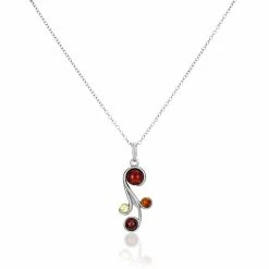 Histoire D'Or Collier Rislane Argent Blanc Ambre