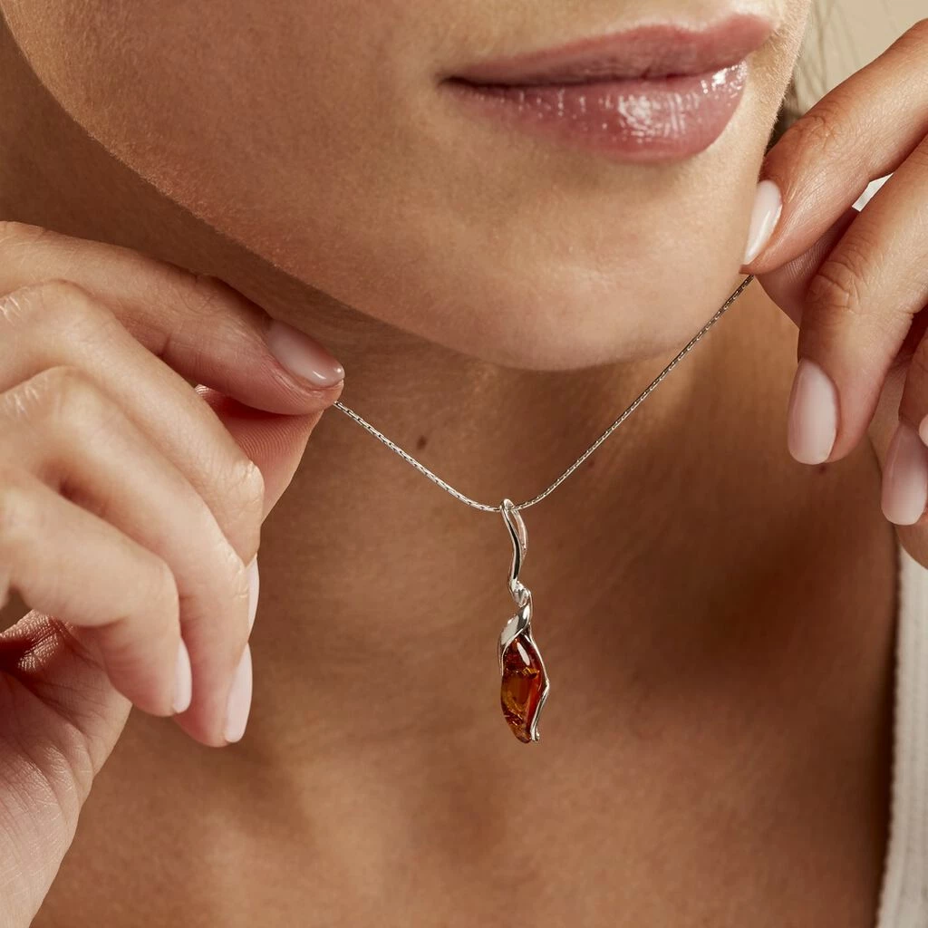 Histoire D'Or Collier Argent Blanc Milliana Ambre 4 Histoire D'Or Collier Argent Blanc Milliana Ambre – Image 4