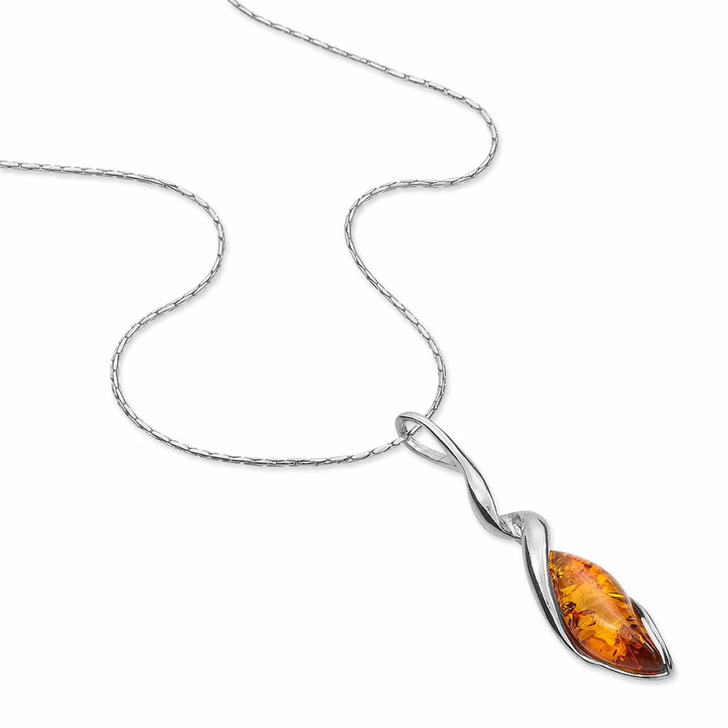 Histoire D'Or Collier Argent Blanc Milliana Ambre 2 Histoire D'Or Collier Argent Blanc Milliana Ambre – Image 2