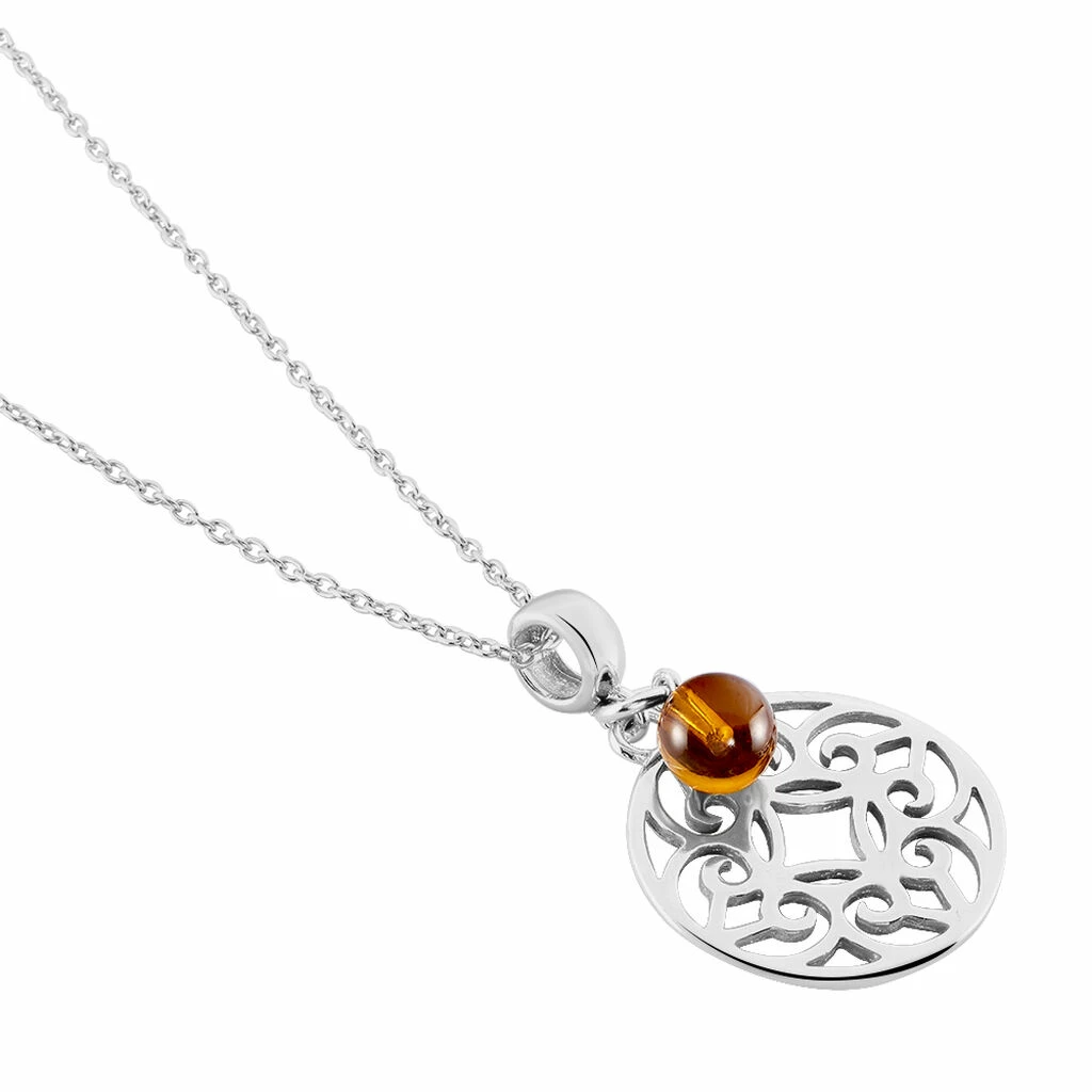 Histoire D'Or Collier Adrianne Argent Blanc Ambre 2 Histoire D'Or Collier Adrianne Argent Blanc Ambre – Image 2