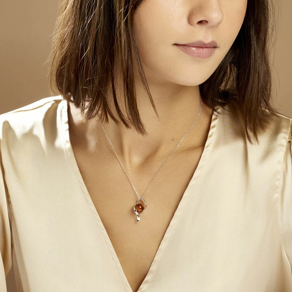 Histoire D'Or Collier Mukaddes Argent Blanc Ambre 3 Histoire D'Or Collier Mukaddes Argent Blanc Ambre – Image 3